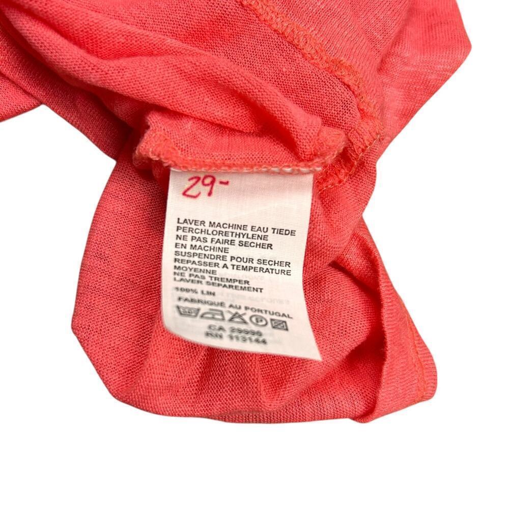 Neiman Marcus NM Luxury Essentials 100% Linen Tank Top Coral Pink Orange Shirt - Picture 5 of 6